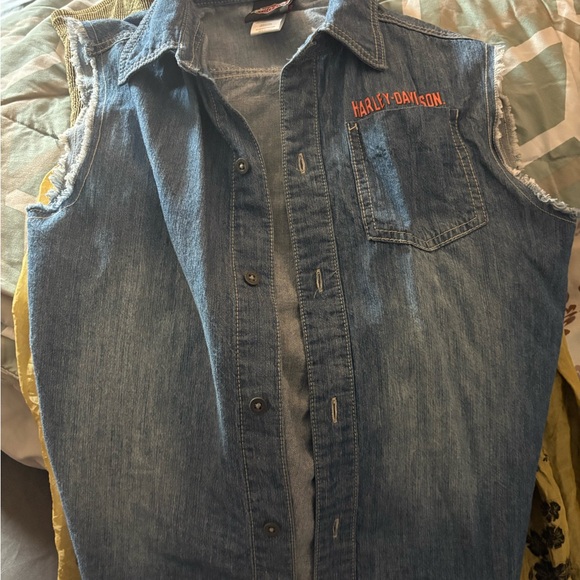 Harley-Davidson Blue Jeans with Embroidered Branding and Classic Styling - Picture 4 of 4